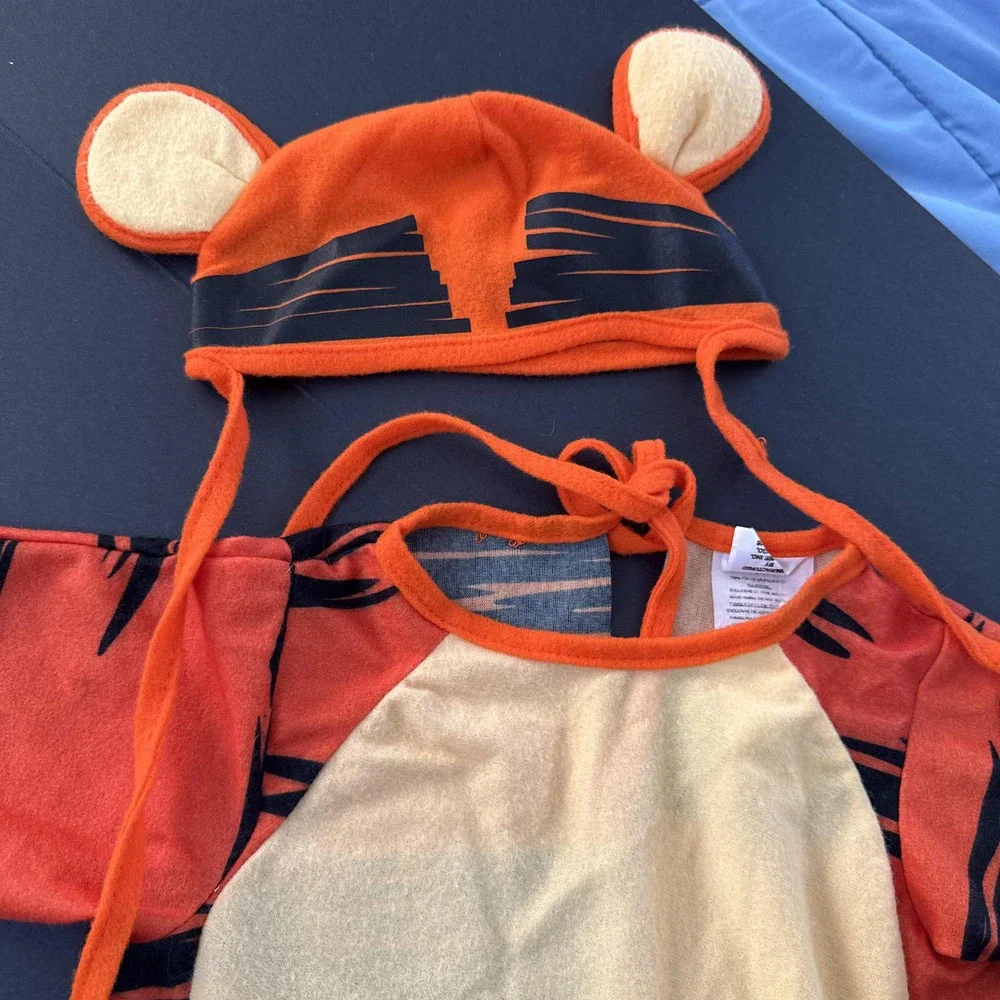 Vintage 90's Tigger Baby Sleeper Costume Disney Pooh Size 1 (12 months) With Hat